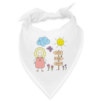 Have a nice day - Bandana - Weiß - Vorne