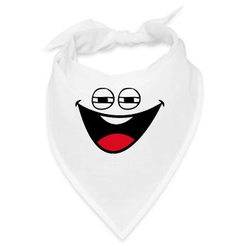 lachender Smily - Bandana - Weiß - Vorne