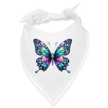 Schmetterling, Diamant, Diamanten, Kristalle, Kristall - Bandana - Weiß - Vorne