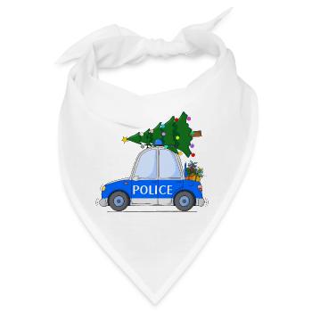 Polizeiauto Police Weihnachten - Bandana - Weiß - Vorne