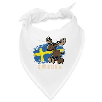 Sweden - Moose - Bandana - Weiß - Vorne