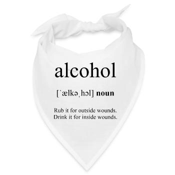 Alcohol (Alkohol) Definition Dictionary - Bandana - Weiß - Vorne