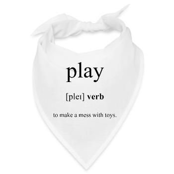 Play | spielen Definition Dictionary - Bandana - Weiß - Vorne