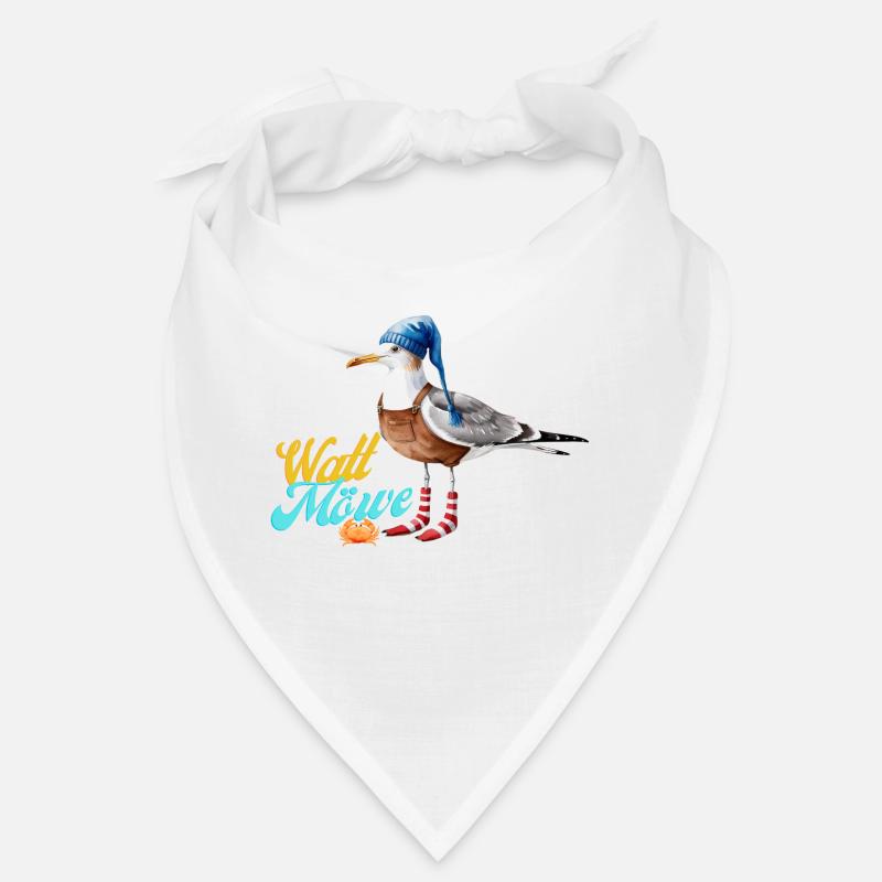 Illustration einer lustigen Watt Meer Möwe Bandana