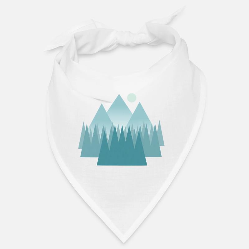 Paysage de montagne astral dans les tons bleus - Bandana - blanc