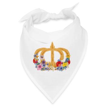 Ährenkrone mit Blumen – Symbol für Natur und Ernte - Bandana - Weiß - Vorne
