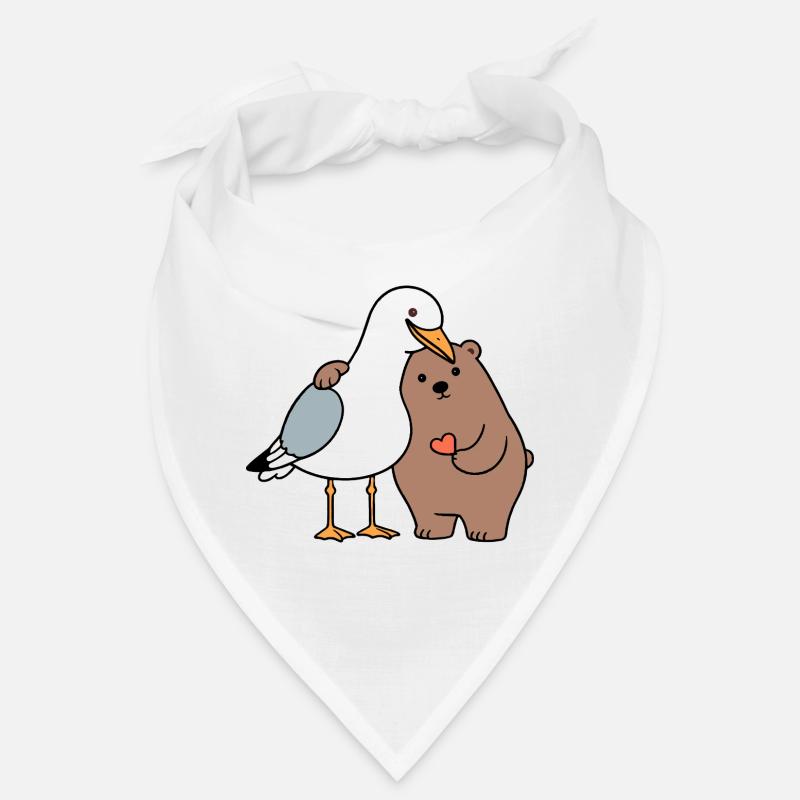 Mer du Nord Mouette Ours Brun Amitié Amour Maigre Bandana