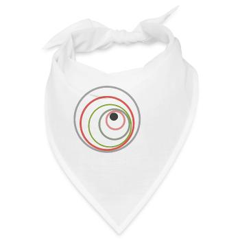 Konzentrische Kreise Farbenspiel - Bandana - Weiß - Vorne