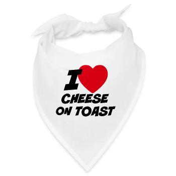Ich liebe Käse auf Toast - Bandana - Weiß - Vorne