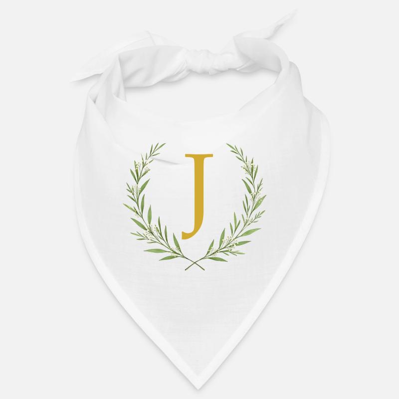 J Monogramm, Eukalyptus Kranz, personalisierbar Bandana