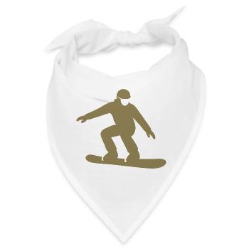 Snowboarder Silhouette Winterurlaub Wintersport - Bandana - Weiß - Vorne