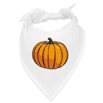 Herbstlicher Kürbis - Bandana - Weiß - Vorne