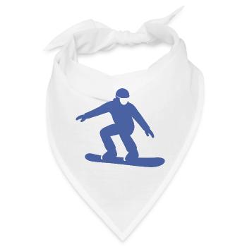 Snowboarder Silhouette Winterurlaub Wintersport - Bandana - Weiß - Vorne
