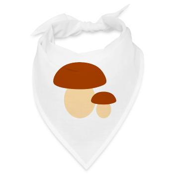 Minimalistische Pilz-Illustration - Bandana - Weiß - Vorne