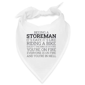 Storeman Riding A Bike - Bandana - Weiß - Vorne