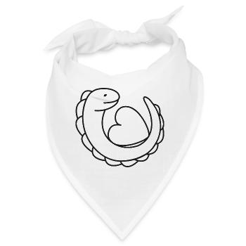 Echse mit Herz – Gecko, Liebe & Schutzsymbol - Bandana - Weiß - Vorne