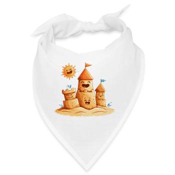 Sonnige Sandburg Lachende Türme - Bandana - Weiß - Vorne