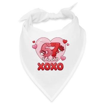 6 7 Sechs Sieben Meme Valentinstag Liebesgeschenk  - Bandana - Weiß - Vorne
