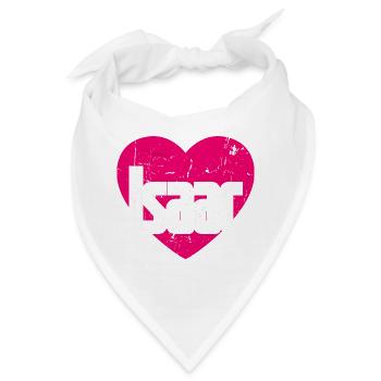 I Love Isaac Pinkes Herz Ich liebe Isaac - Bandana - Weiß - Vorne
