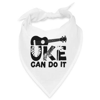 Hawaiian Ukulele Uke Uke Can Do It - Bandana - Weiß - Vorne