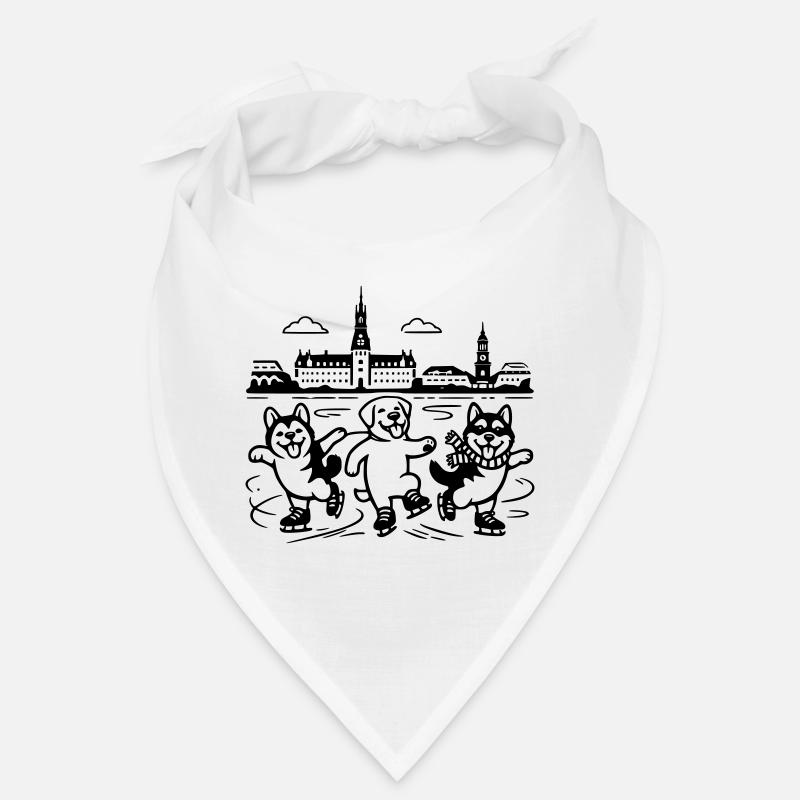 Schlittschuh Mimalistisch Line Art Bandana