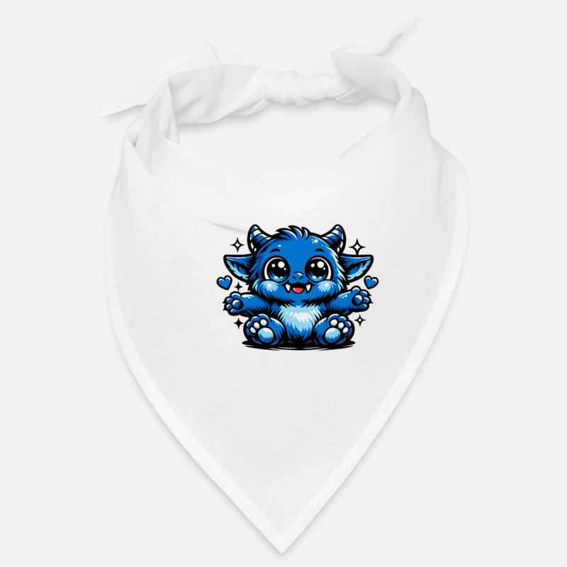 Blauer Kuschel-Drachen Comicstil Bandana