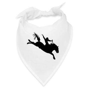 Rodeo Silhouette – Westernreiten - Bandana - Weiß - Vorne
