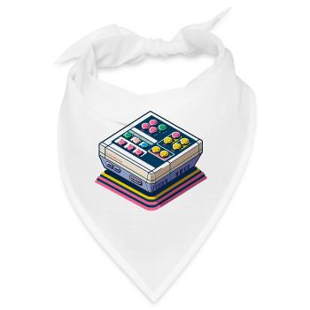 Retro Spielkonsole Pixelkunst - Bandana - Weiß - Vorne