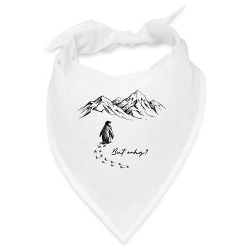 But why? Pinguin Meme Antarktis Schnee Spuren Eis - Bandana - Weiß - Vorne