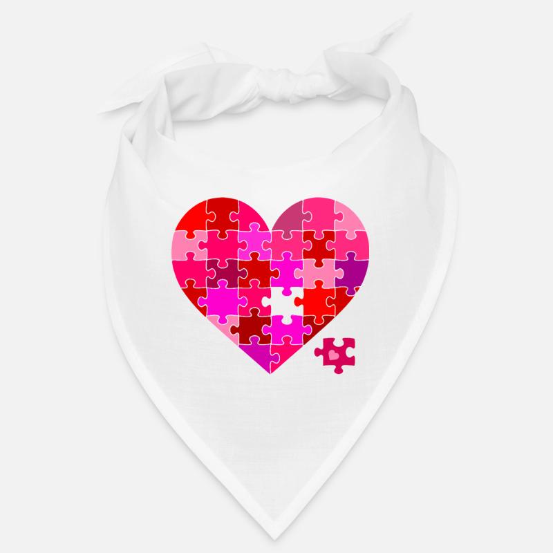 Herz Puzzle Farbexplosion Bandana