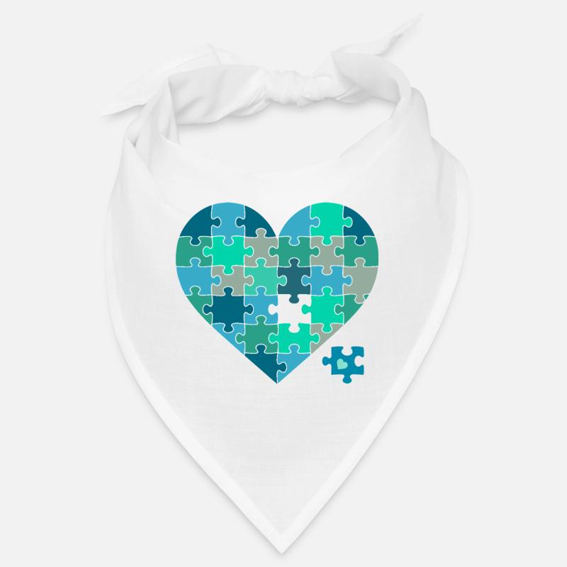 Puzzleherz Blaugrün Bandana