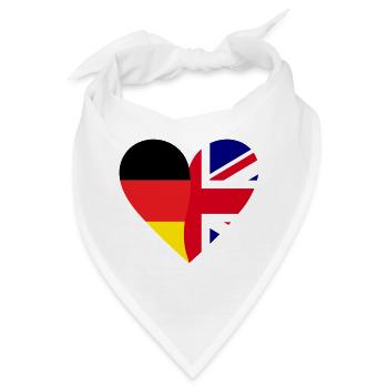 Germany Great Britain Heart - Bandana - Weiß - Vorne