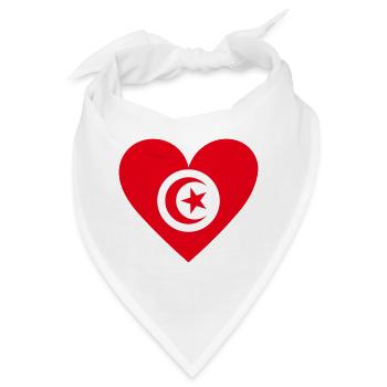 Herz Halbmond Stern - Bandana - Weiß - Vorne