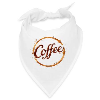 Coffee Tassen Abdruck Illustration - Bandana - Weiß - Vorne