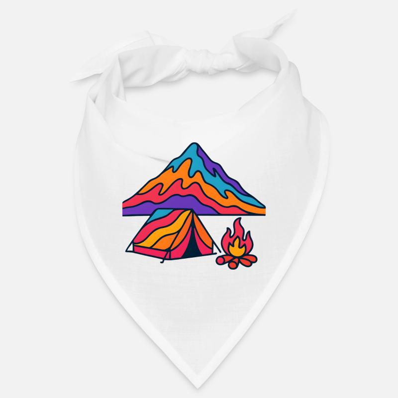 Neon Mountains Tent Camp Fire Bandana