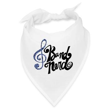 Mosaik-Indigo-Trippel-Clef - Bandana - Weiß - Vorne
