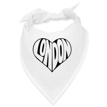 London Herzdesign - Bandana - Weiß - Vorne