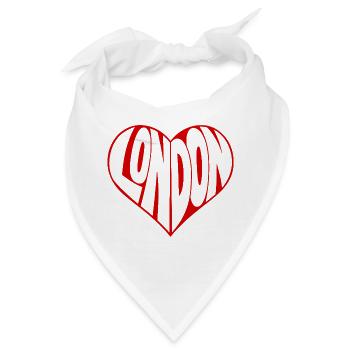 London Herz Typo - Bandana - Weiß - Vorne