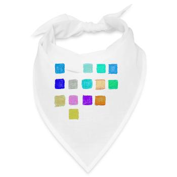 Buntstift Farben Quadrate Muster - Abstrakt - Bandana - Weiß - Vorne