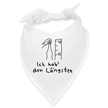 Ich hab den Längsten Witzig Schwanz Pimmel Cock  - Bandana - Weiß - Vorne