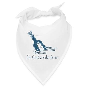 Ein Gruß aus der Ferne Flaschenpost Design - Bandana - Weiß - Vorne