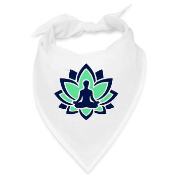 Lotus Meditation Silhouette - Bandana - Weiß - Vorne