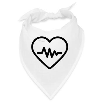 Herzschlag - Bandana - Weiß - Vorne