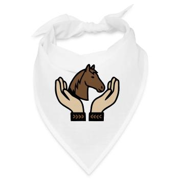 Hände halten Pferd Reitsport - Bandana - Weiß - Vorne