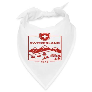 Schweiz Alpen Wappen 1848 - Bandana - Weiß - Vorne