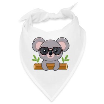 Schicker Koala auf Baumstamm mit Brille - Bandana - Weiß - Vorne