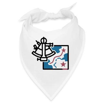 Sextant Navigation Karte Vektor - Bandana - Weiß - Vorne