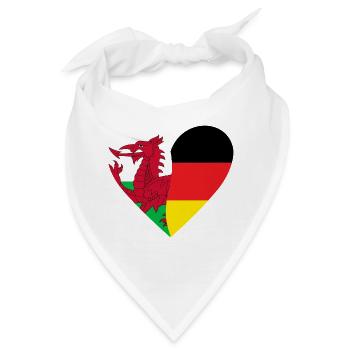 Drachenflagge Herzdesign Wales - Bandana - Weiß - Vorne