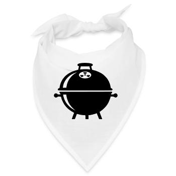 Kugelgrill Holzkohle Grillmeister BBQ Crew - Bandana - Weiß - Vorne