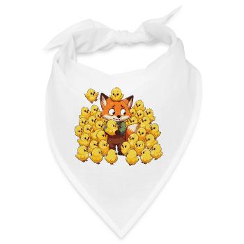 Fuchs mit Kükenfreuden - Bandana - Weiß - Vorne
